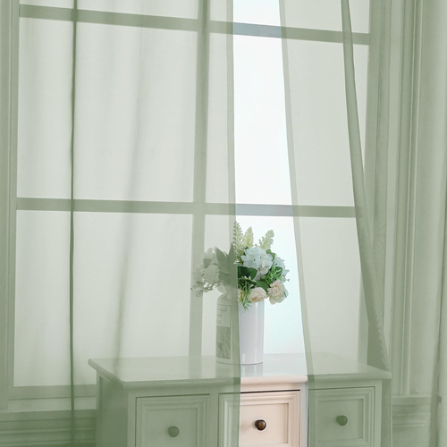 Sheer Bedroom Curtains 2 Panel Sets 84" Inch Length - Transparent Light Weight S - Picture 6 of 9