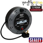 Sealey Cable Reel Cassette Type 10m 4 x 230V 1.00mm² Thermal Trip 3-Pin Plug