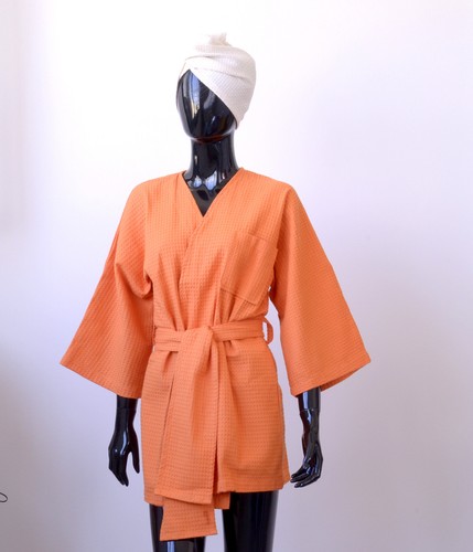 Kimono corto Nido Ape, accappatoio Donna taglia unica 100% Made in Italy - Imagen 4 de 6