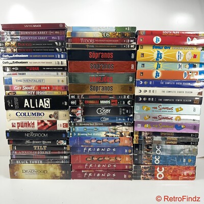 Lot of 60 DVD Box Sets: South Park Tudors Sopranos Friends Simpsons Breaking Bad