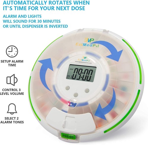 Automatic Pill Dispenser LCD Display Alarms For Prescriptions 28 Days Electronic - Picture 4 of 9