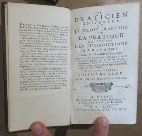 COUCHOT LE PRATICIEN UNIVERSEL 1707 COMPLET DES 5 VOL. DROIT ANCIEN ORDONNANCES - Picture 9 of 12