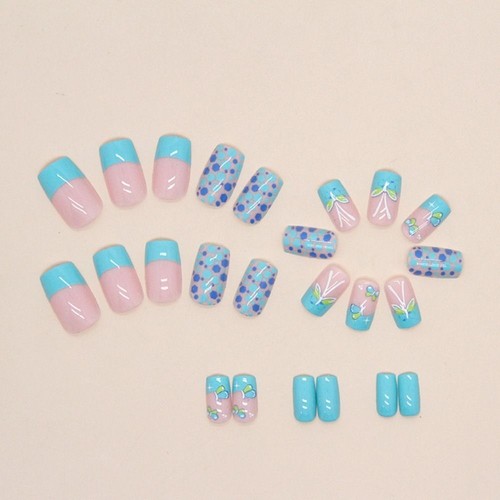 Long Square False Nails Black Love Heart Press on Nails Nail Tips Women Girls - Bild 12 von 19