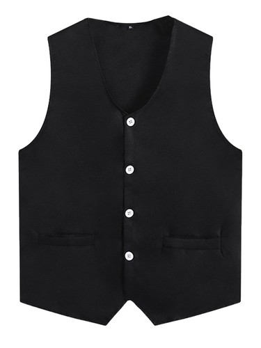 Unisex Kid Volunteer Activity Vest Button Up Waistcoat Uniform Sleeveless Jacket - Picture 34 of 119