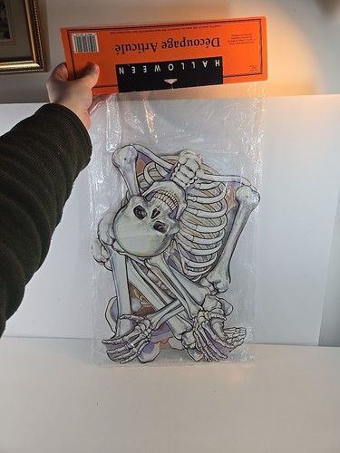 Vintage 44” Halloween Decoration Amscan Die-Cut Jointed Skeleton Dem Bones New - Picture 3 of 8