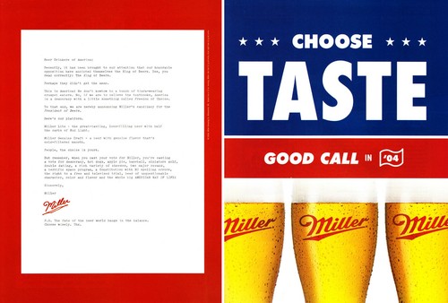 MILLER BEER AD #53 RARE 2004 OUT OF PRINT FOR COLLECTORS 2 PGS - Picture 1 of 2