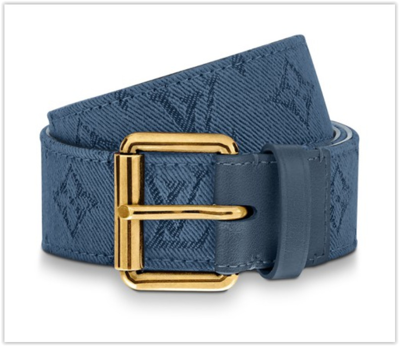 Louis Vuitton Blue Monogram Denim Belt 90CM Louis Vuitton