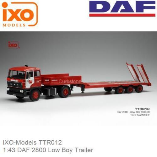 DAF 2800 LOW BOY TRAILER 1978 MAMMOET TRANSPORTER IXO TTR012 1/43 - Imagen 2 de 2