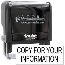 Large Self-Inking Copy For Your Information Stamp Size 7/8" Tall x 2-1/4" Wide