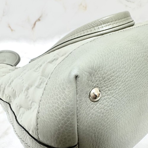GUCCI Tote Bag Shoulder Bag Gray Neoprene Authentic - Picture 10 of 24
