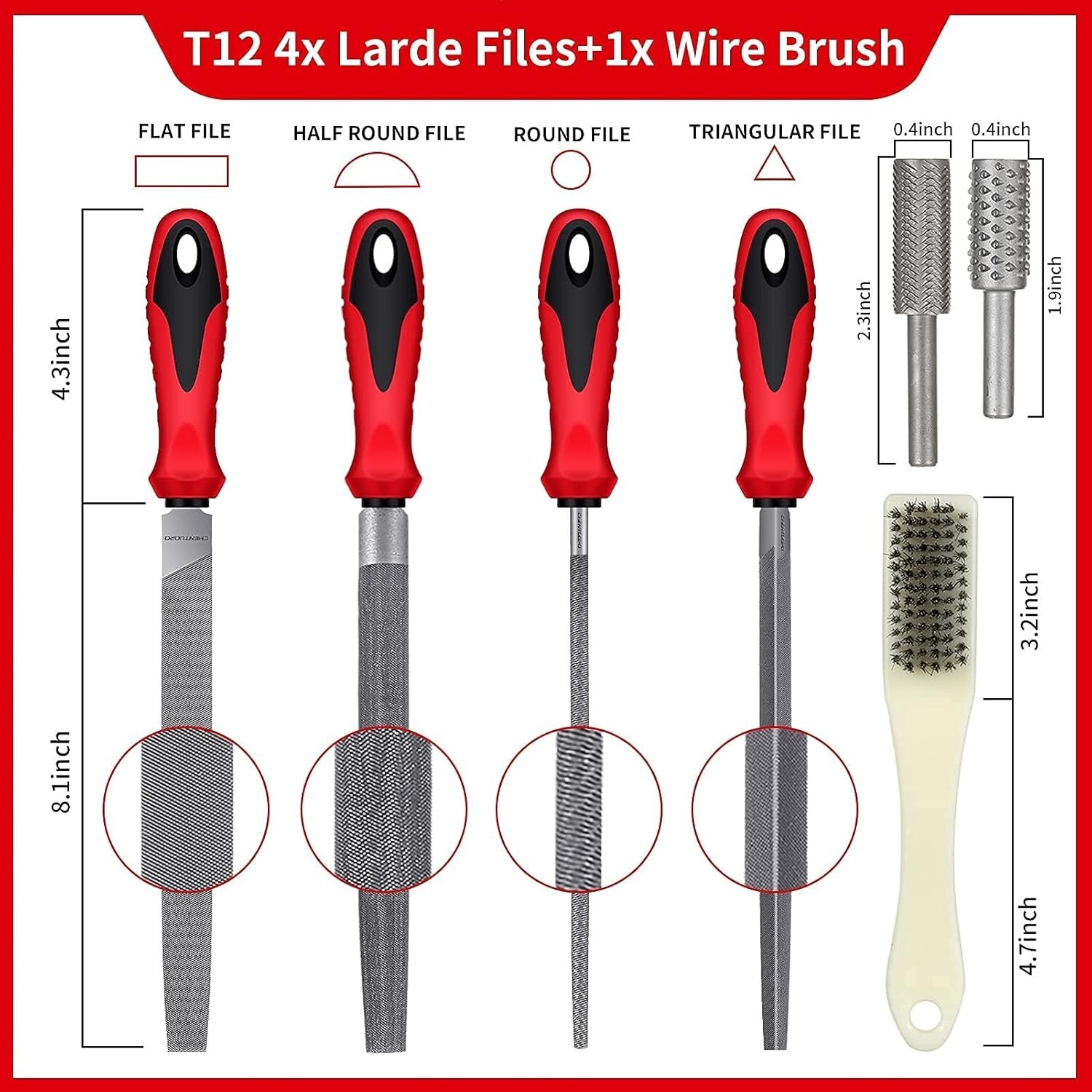 57Pcs Metal & Wood File Rasp Set,Grade T12 Forged Alloy Steel, Half-round/Rou...