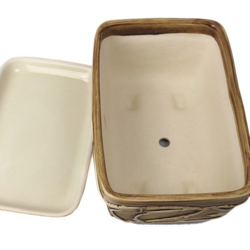 Pflanzschale mit Untersetzer  - Pflanzgefäß Keramik - Blumenschale - Blumentopf - Bild 2 von 7