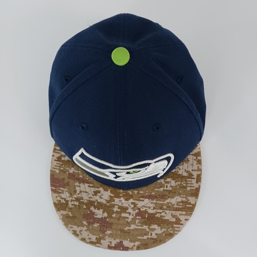 New Era Seattle Seahawks Salute To Service 6 3/4 59Fifty NFL Gorra Azul Camuflada - Imagen 5 de 12