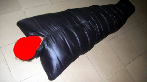 Shiny gloss wetlook nylon mermaid sleeping bag down mummy sleeping bags warm new - Picture 9 of 12