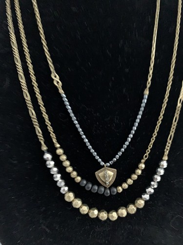 ❤️Silpada RARE K&R Brass ~ Hematite Beads Multi strand Detachable Necklace NWT - Picture 3 of 3