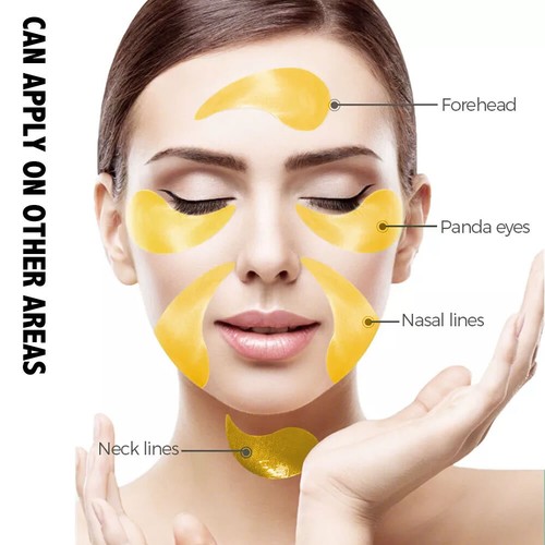 24K Gold Eye Mask for Puffy Eyes | Collagen | Anti-Ageing Eye pads 30Pcs - Picture 4 of 9
