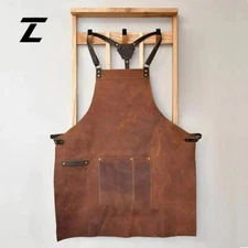 Pure Leather apron with pockets, Factory worker apron,Chef apron,Carpenter apron