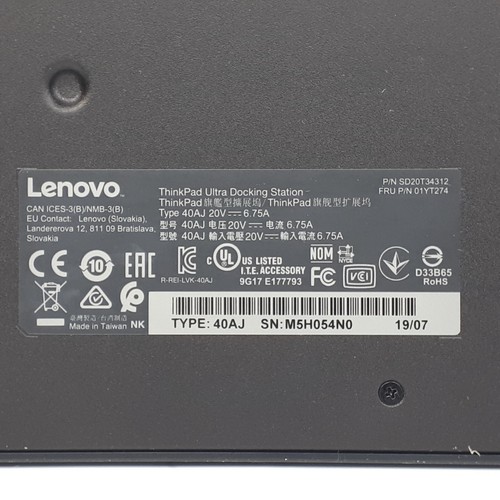Lenovo ThinkPad 40AJ Ultra Docking Station W/Key and 135W Adapter E4533 - 第 16/22 張圖片