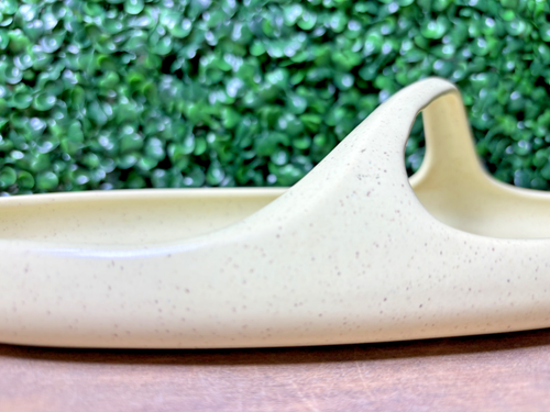 Laurel Of California Life MCM Yellow Speckled Handle Oval Serving Tray 13x3” USA - Picture 7 of 11