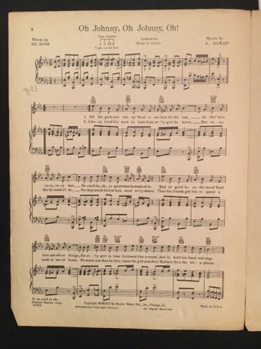 Oh Johnny Oh Johnny Oh! Vintage Sheet Music - Bild 2 von 3