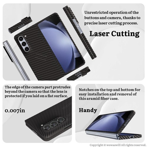 Bulletproof Genuine Aramid Carbon Fiber Case For Samsung Z Fold 7 - Picture 12 of 27