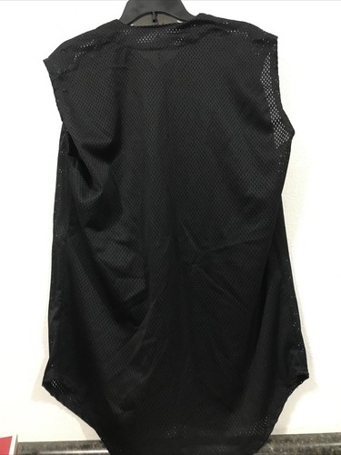 Sports Belle Men’s Sleeveless Button Front BB Jersey Large Black (11-TW-596) - Picture 3 of 4