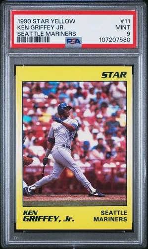 1990 Star Yellow Ken Griffey Jr Seattle Mariners #11 PSA 9 Low Pop!