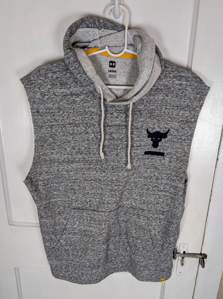 UnderArmour Project Rock Dwayne Johnson Cutoff Hoodie Sleeveless Large Terry