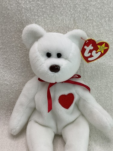 Ty Valentino Bear Beanie Baby 1993/1994-2 errores de etiqueta y pellets de PVC-coleccionable - Imagen 2 de 9