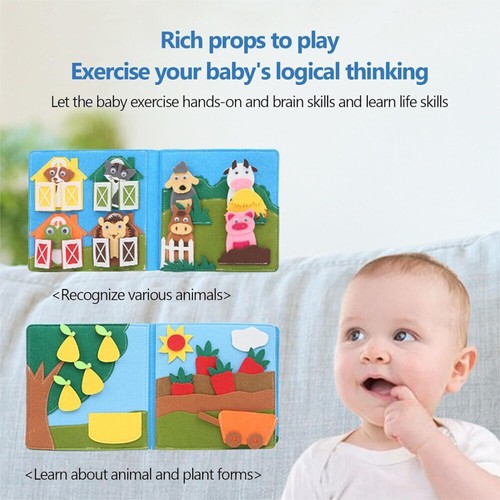 Quiet Book Montessori Spielzeug 3D Filz Busy Book Sensorisches Busy Board Kinder - Bild 15 von 16