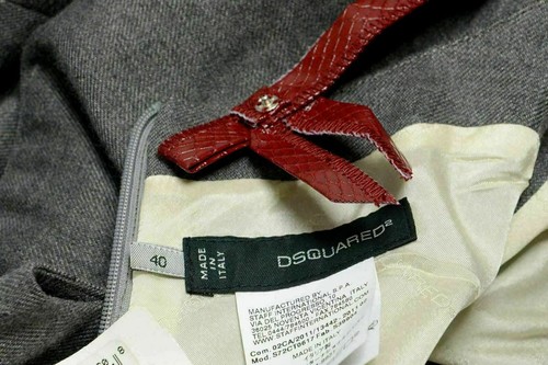 Dsquared2 Women's Linen Wool Gray Sleeveless Sheath Dress US S IT 40 - Picture 5 of 5