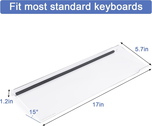 Clear Acrylic Tilted Computer Keyboard Holder for Ergonomic Typing, Keyboard Sta - Picture 2 of 6