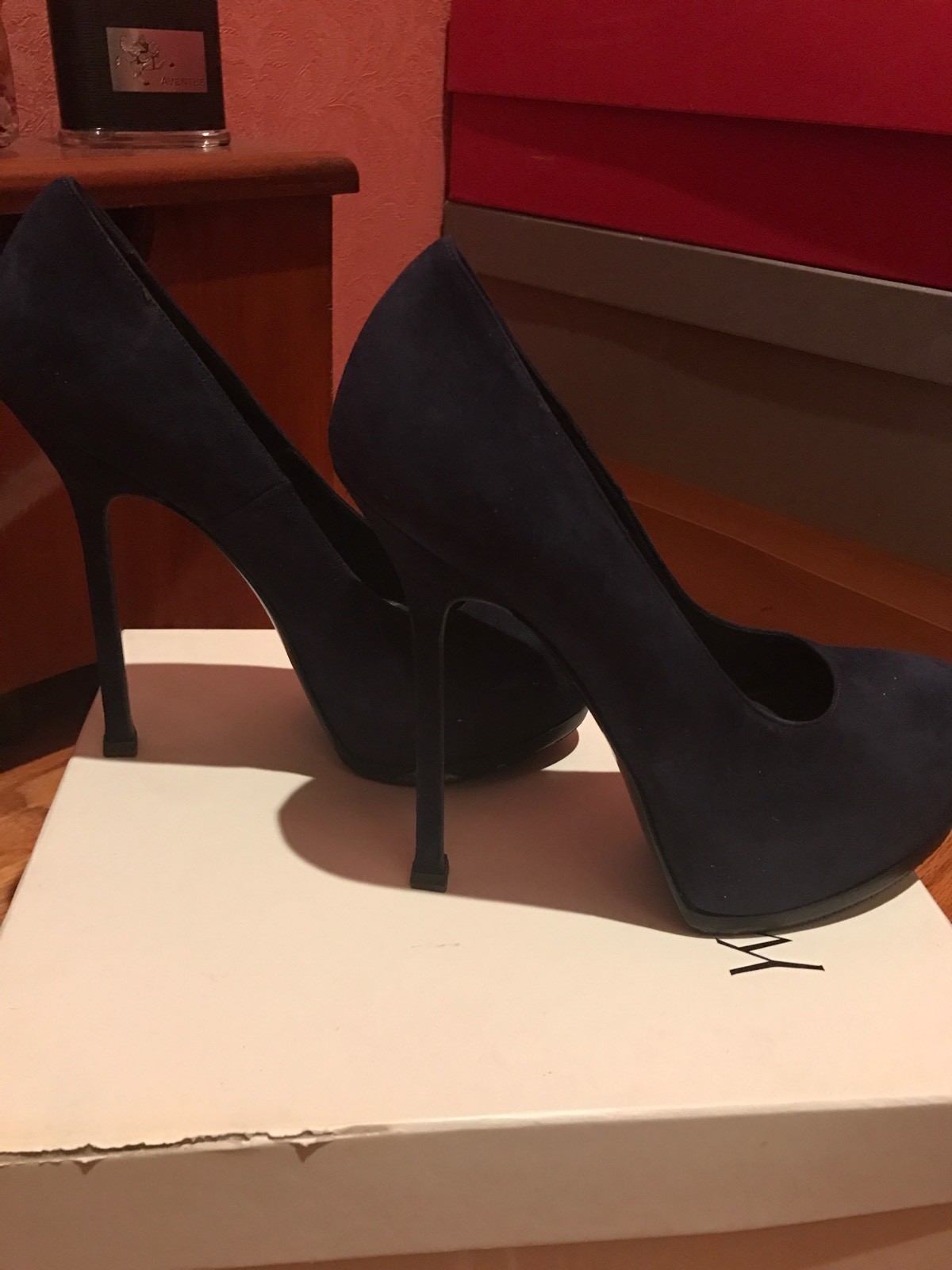 YSL Tribtoo 105 Pumps Navy Suede shoes shoes shoes 37 f12977 YSL Tribtoo 105 Pumps Navy Suede shoes shoes shoes 37 f12977