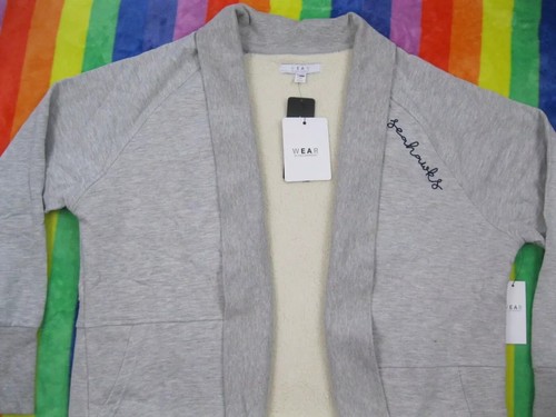 Erin Andrews Wear Seattle Seahawks Cardigan Sweater Women Gray NFL Cacoon XXL - Picture 5 of 18