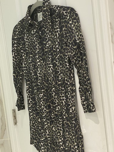 Blusa para mujer Les Coyotes De Paris verde estampado de serpiente con botones talla 8 - Imagen 5 de 11