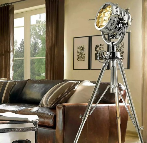 Vintage Restoration Hardware Nautical Royal Master Search Spot Light Floor Lamp - Picture 2 of 7
