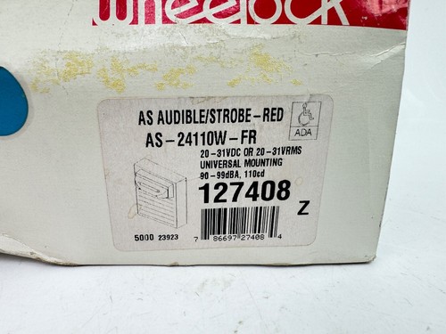 Wheelock AS-24110W-FR AS Audible / Strobe 20-31VDC or 20-31VRMS - Picture 16 of 17