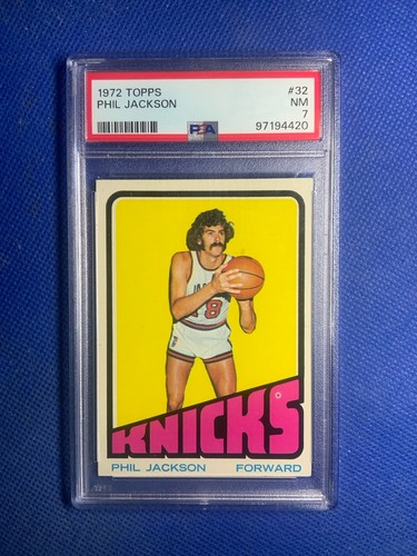 1972 Topps Phil Jackson Knicks Bulls Coach HOF RC Rookie Card # 32 Graded PSA 7