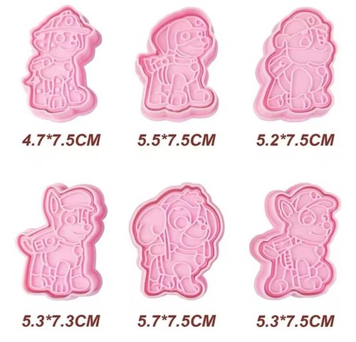 Paw Patrol Kekse Ausstecher 6 Set Box 3D Kuchen Cookies Chase Skye Fondant Deko - Bild 4 von 6