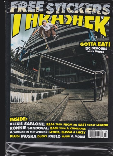 THRASHER MAGAZINE JULY 2019, SEALED WITH FREE STICKERS. - Picture 1 of 2