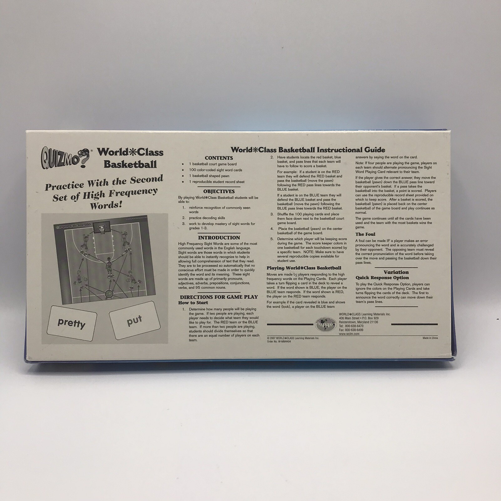 Quizmo World Class Basketball Word Learning Game Sight Words Home School |  eBay