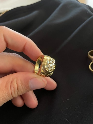 14k GOLD MEN'S DIAMOND ROLEX STYLE RING GOOD CONDITION - APPRAISED FOR ~$2000 - Picture 5 of 9
