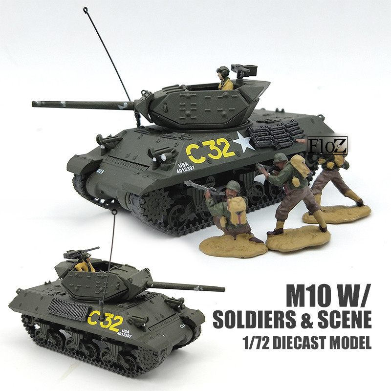 WWII USA M10 W SOLDIERS & SCENE 1 72 DIECAST MODEL FINISHED TANK FOV WWII USA M10 W SOLDIERS & SCENE 1 72 DIECAST MODEL FINISHED TANK FOV