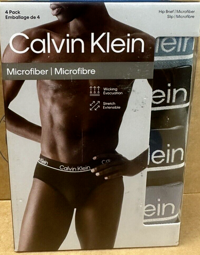 $49.5 Calvin Klein CK Hombres Ropa Interior Microfibra 4 Paquetes Calzoncillos de Cadera XL - Imagen 2 de 2