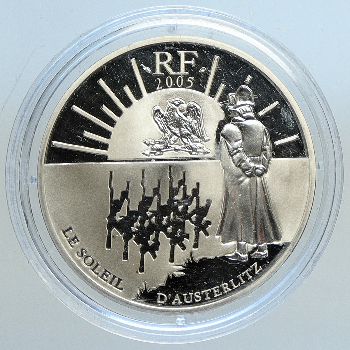 2005 FRANCE Battle of AUSTERLITZ Victory Proof Silver 1 1/2 Euro