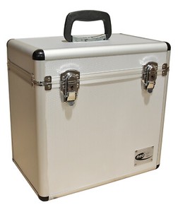 Studio X Silver 12 Inch Vinyl Record DJ Flight Case Holds 50
