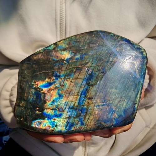 3.74LB TOP Natural labradorite quartz spectrolite crystal Mineral specimen - Picture 3 of 12