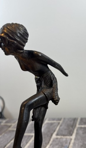 Chiparus Art Deco Nude Hoop Dancer Statue Figurine Bronze Sculpture - Picture 23 of 24