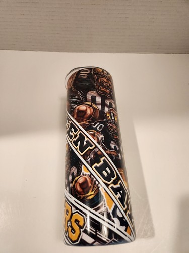 Football team Green Bay Packers 20 oz stainless steel tumbler (black lettering)