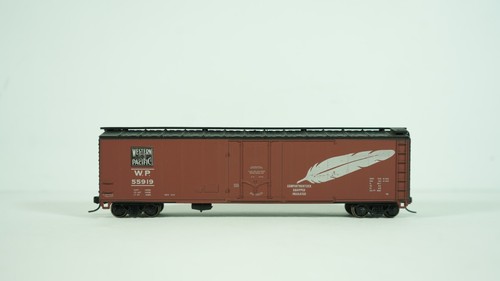 HO Scale Western Pacific WP 50' Box Car Silver Feather Road #55919 No Box B789 - Picture 1 of 11